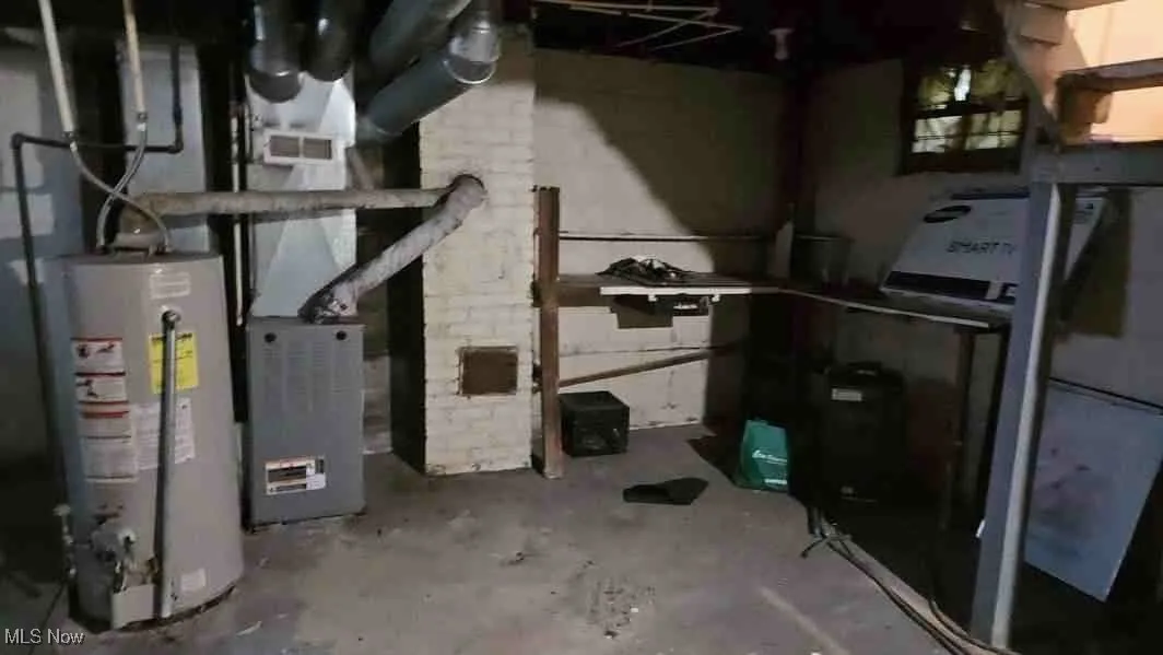 Utilities featuring gas water heater and heating unit