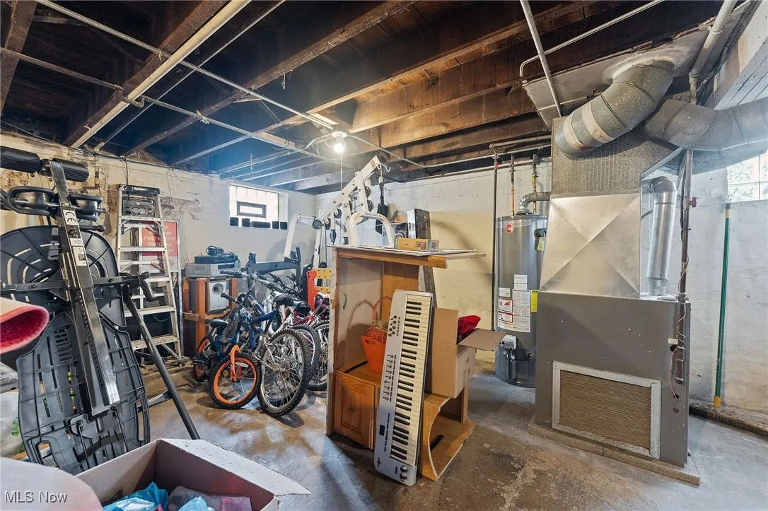 Basement with gas water heater