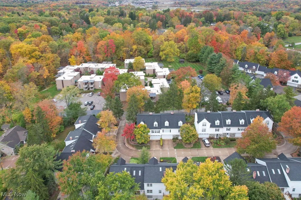 Aerial perspective of suburban area