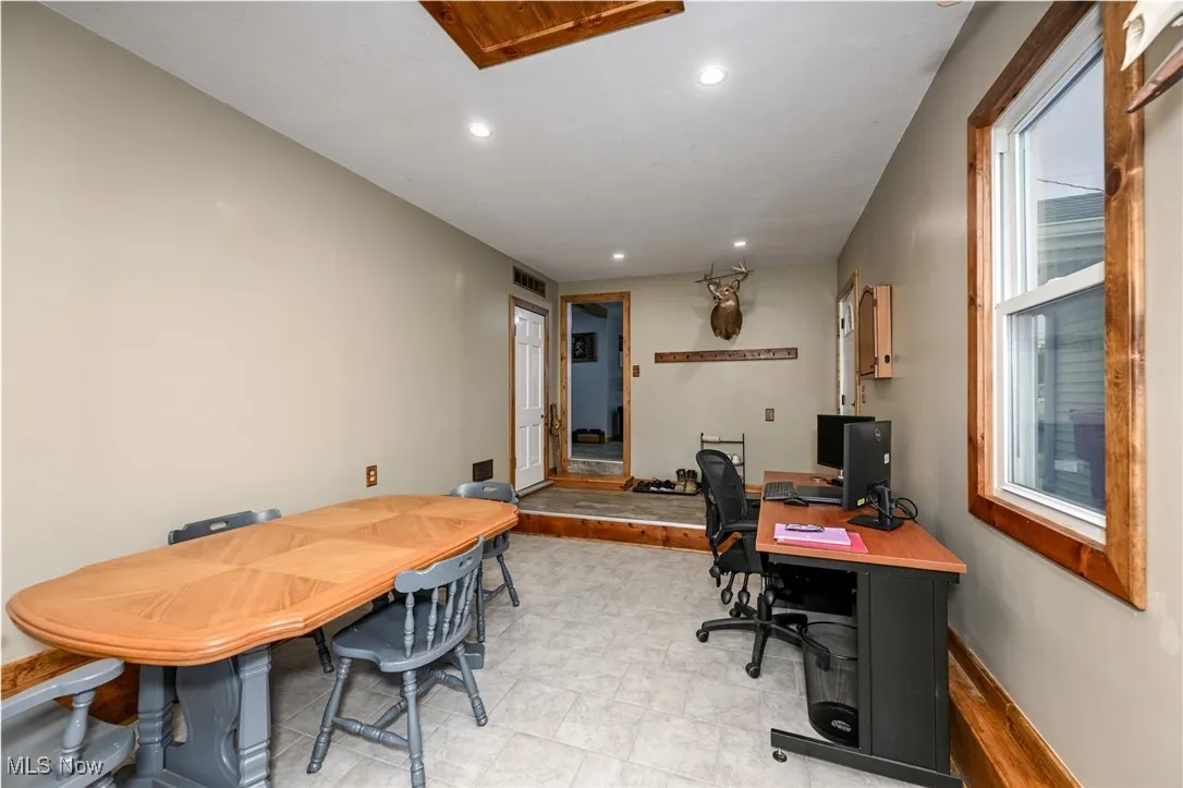 View of dining room from mud room