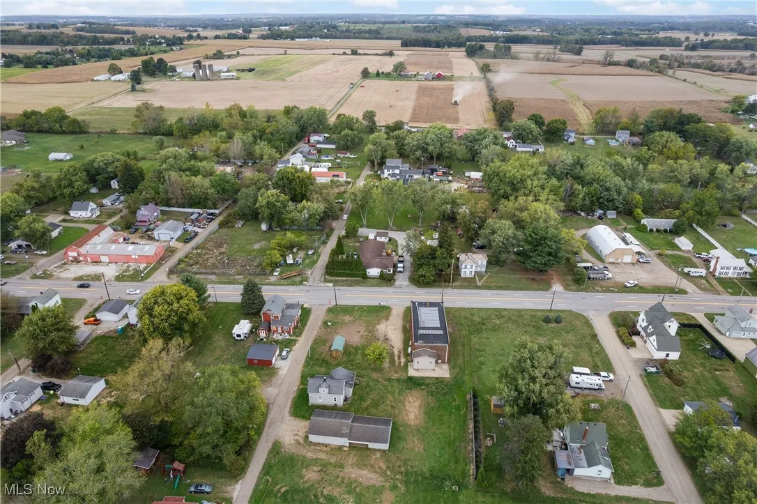 Aerial view of property's location with rural landscape