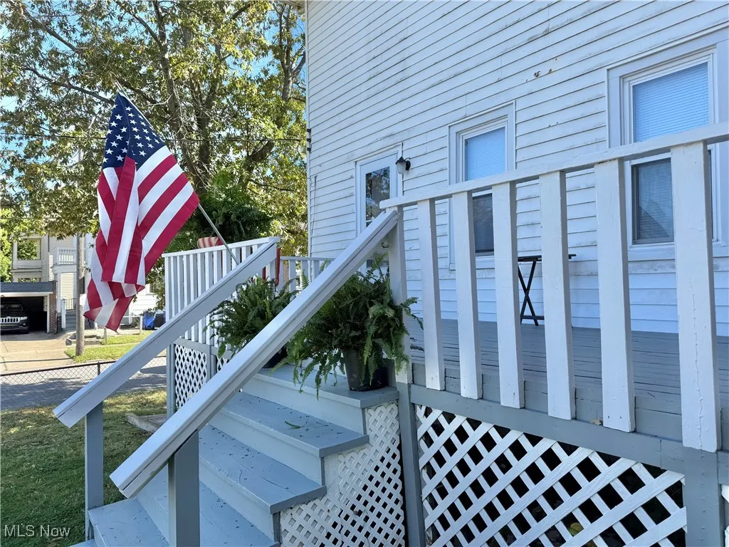 Deck featuring stairway