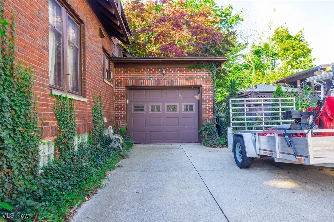 Garage with driveway