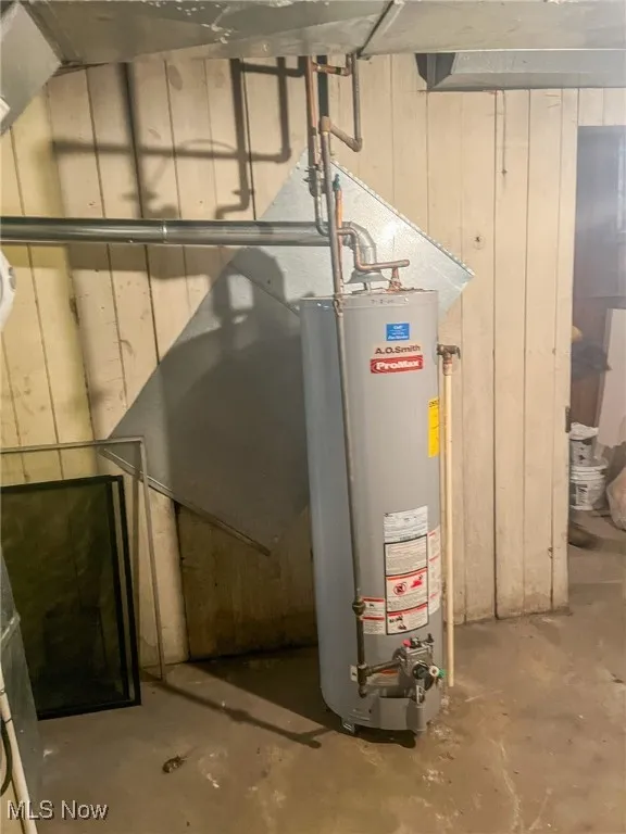 Utility room with gas water heater