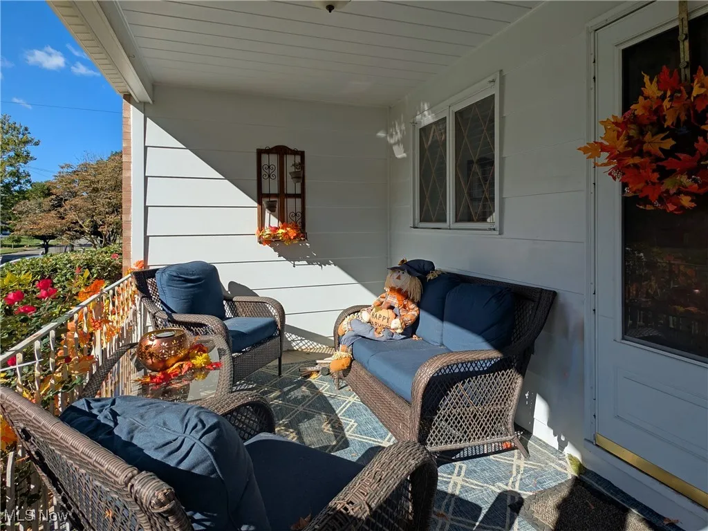 Cozy covered front porch