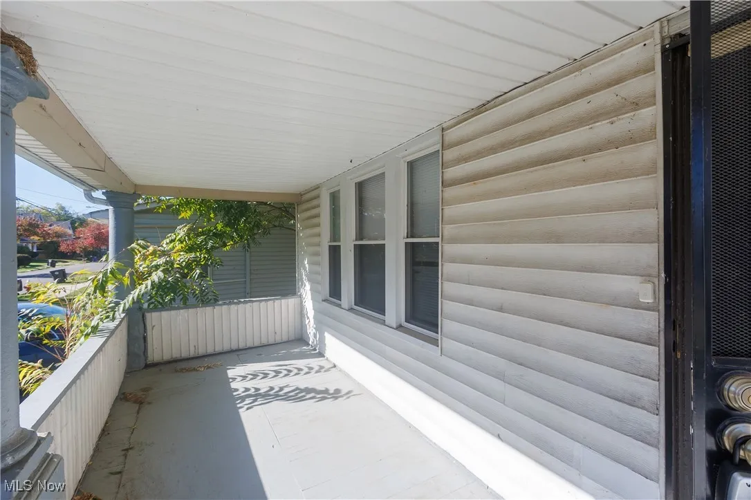 View of covered porch