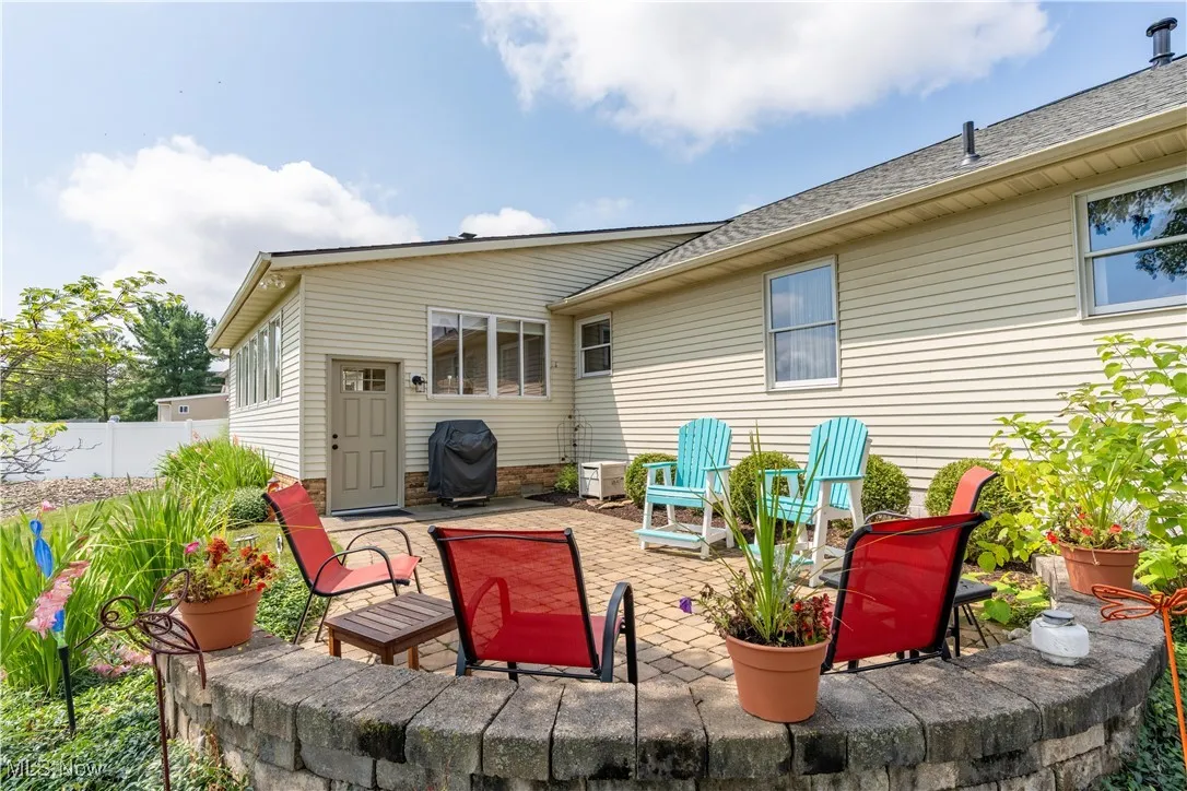 View of the paver patio off the sun room.