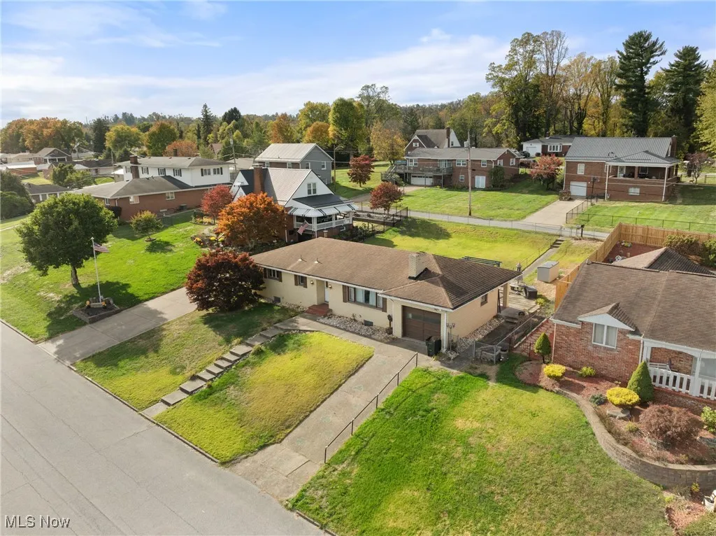 Aerial view of residential area