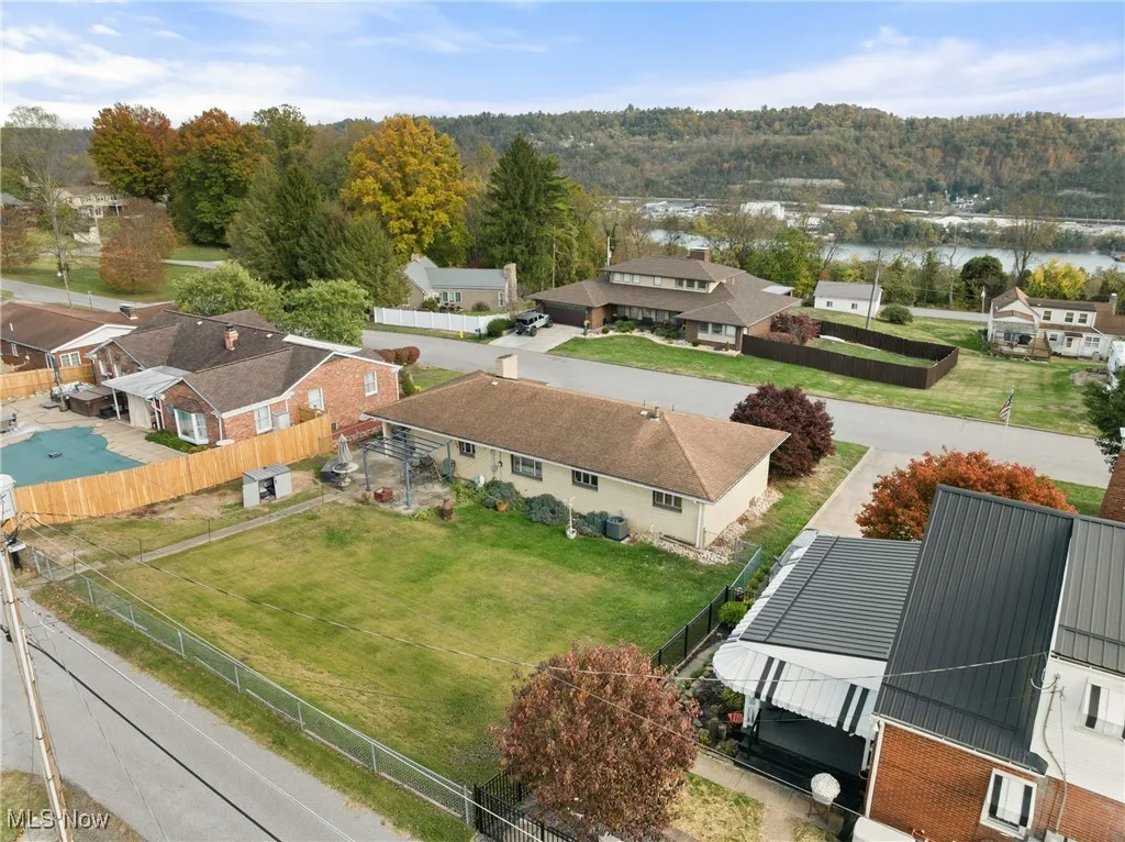 Aerial perspective of suburban area