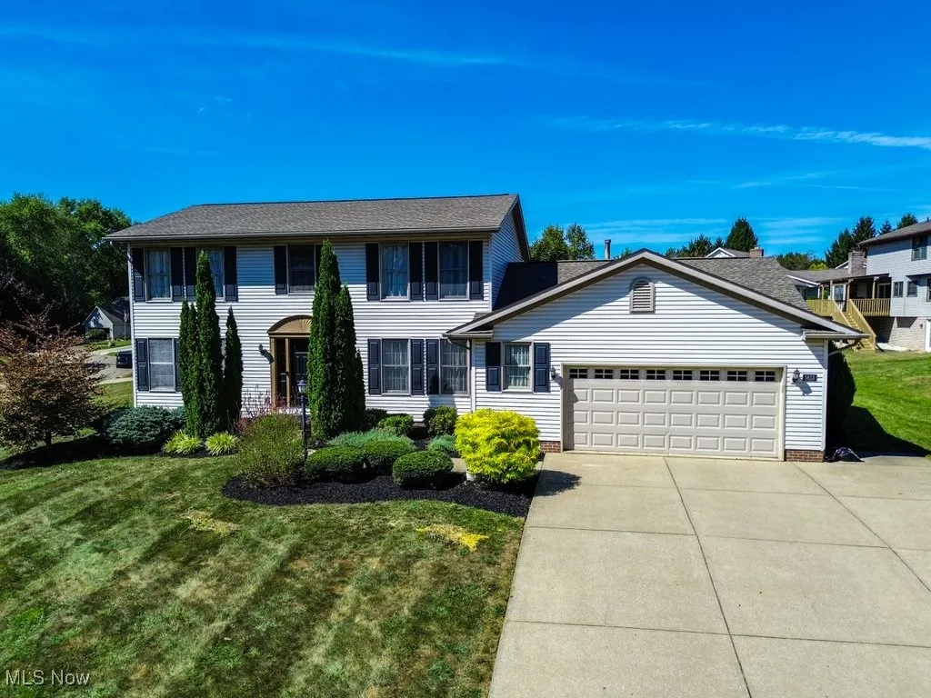 Aerial perspective of suburban area