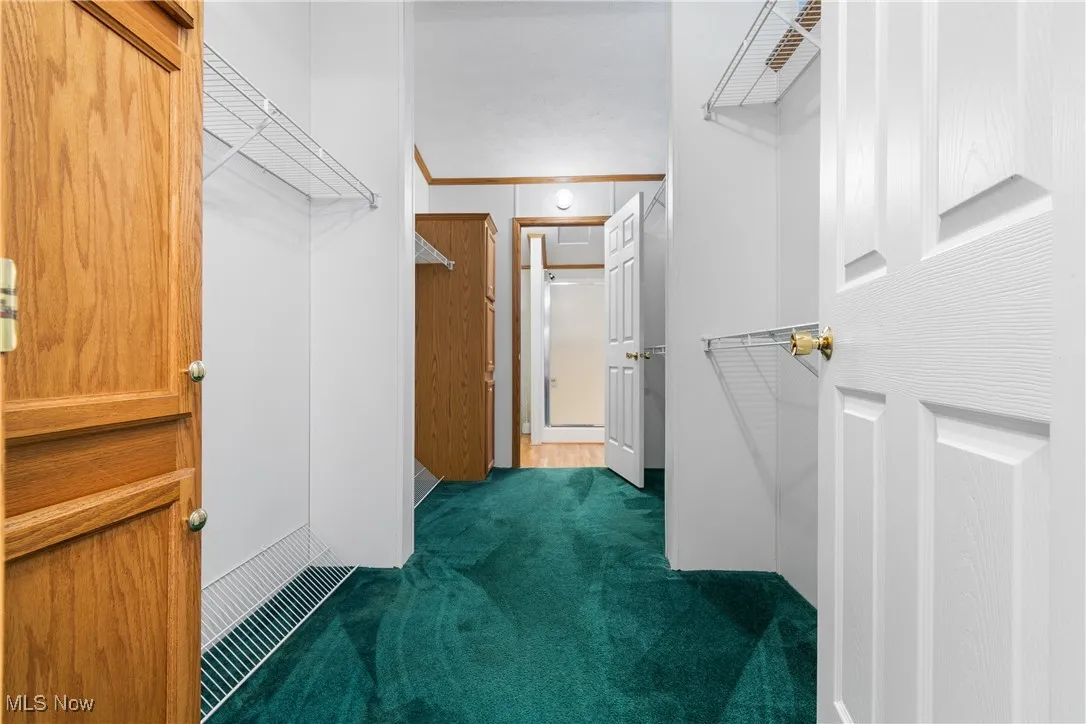 Walk-through closet in the master bedroom