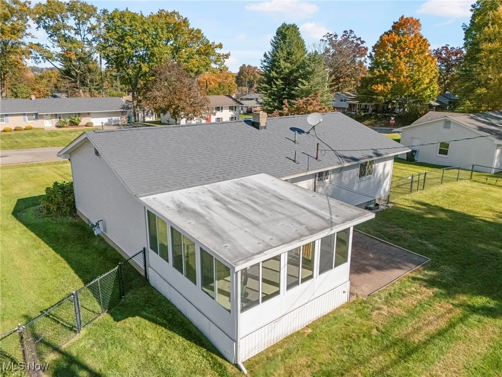 Aerial perspective of suburban area
