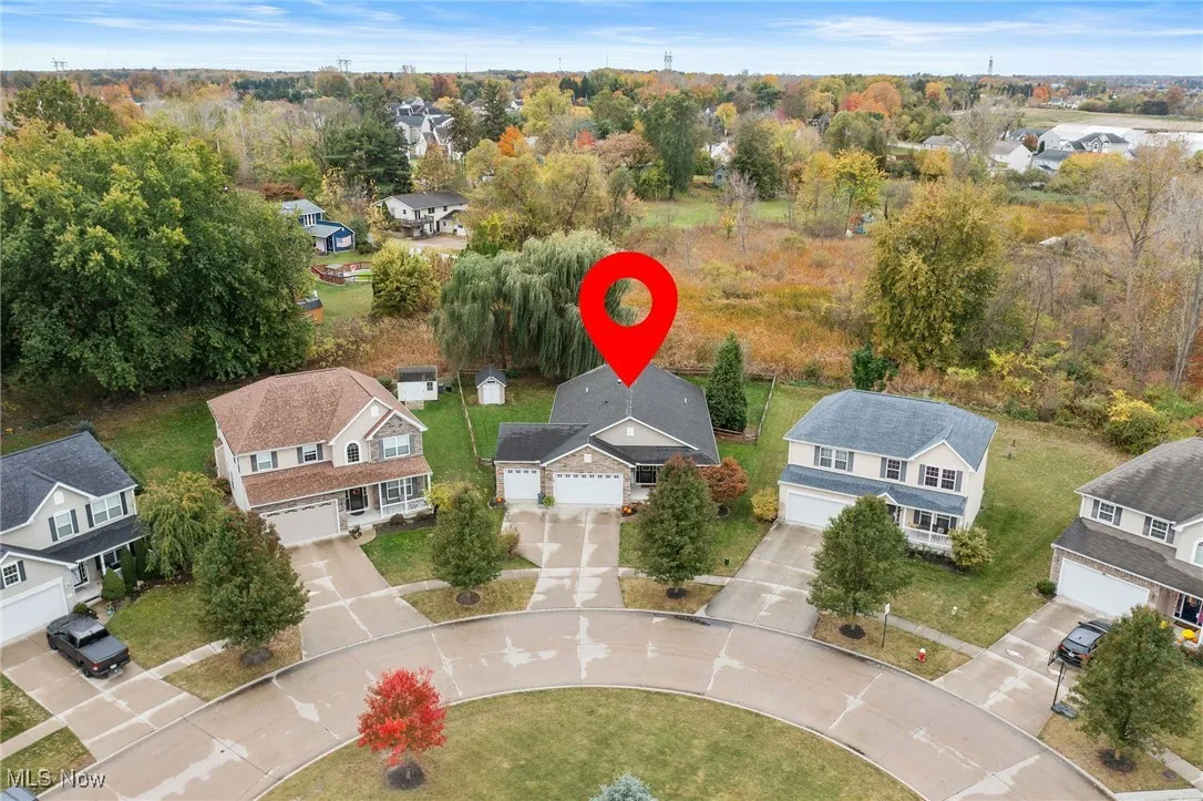 Aerial view of residential area
