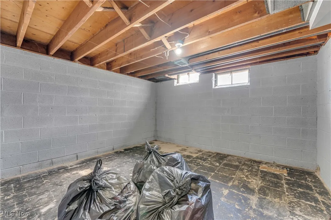 View of below grade area