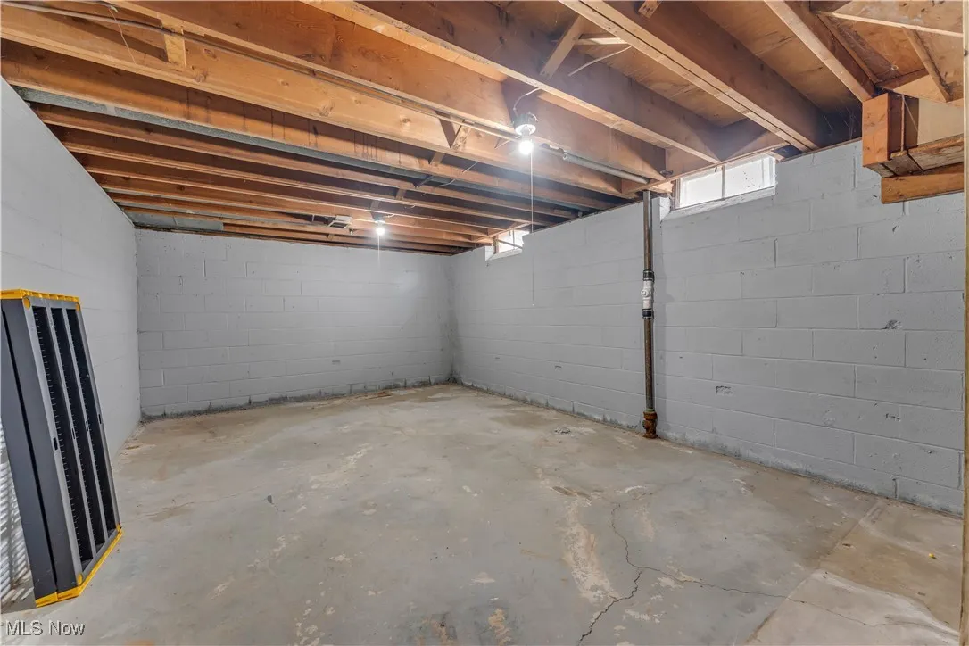 View of below grade area