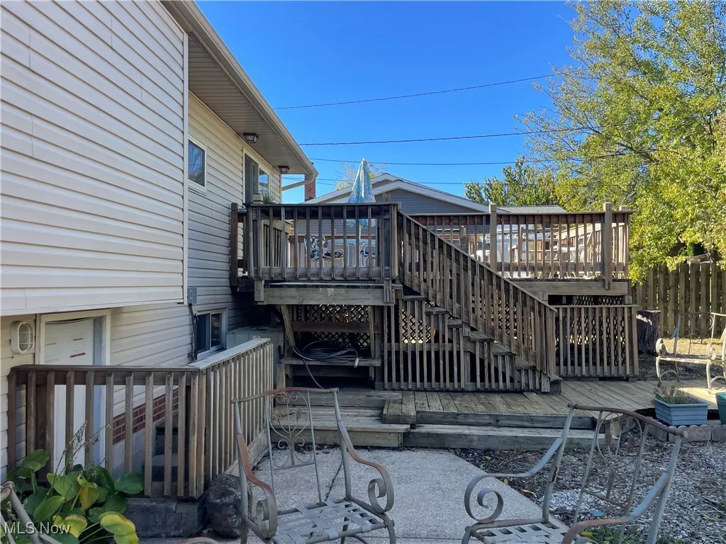 Wooden terrace with stairway
