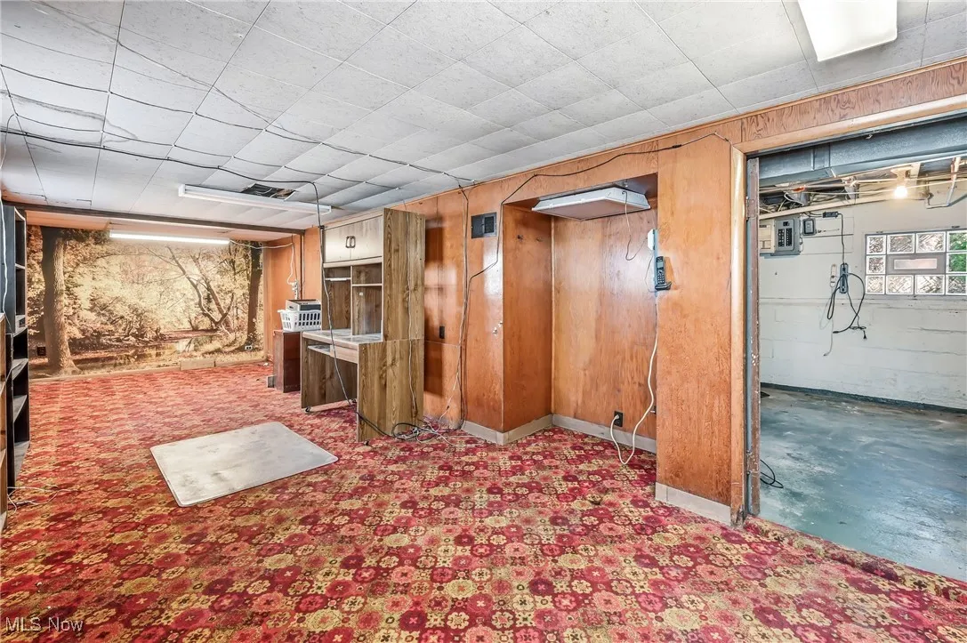 Finished area can be used for rec room, play room, office.  Previously used for owners music studio and office