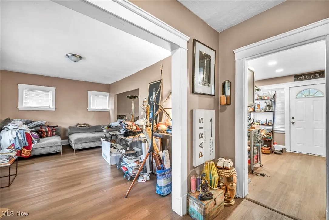 Living room featuring wood finished floors