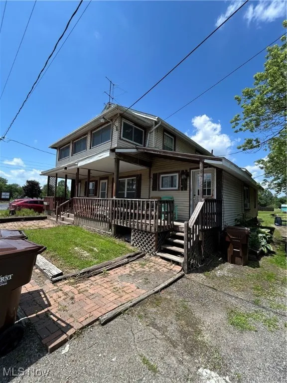 View of front of home featuring covered porch