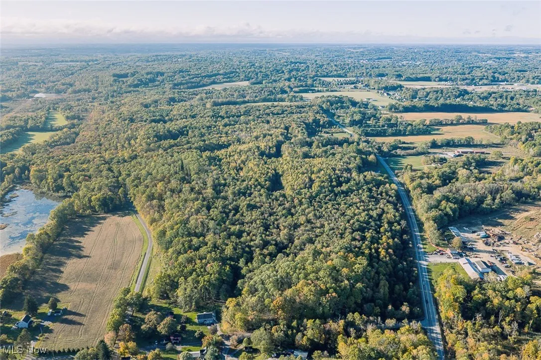 Aerial overview of property's location with rural landscape
