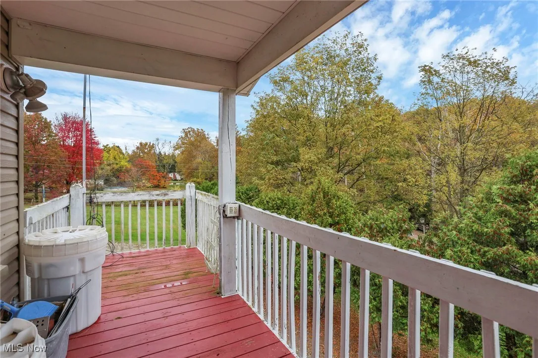 Wooden deck with a lawn