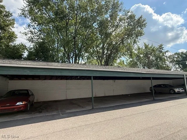 View of covered parking lot
