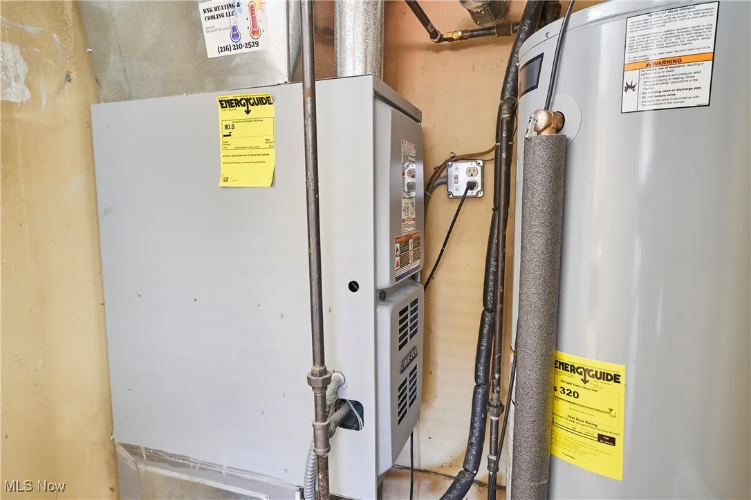 Utilities with water heater and heating unit