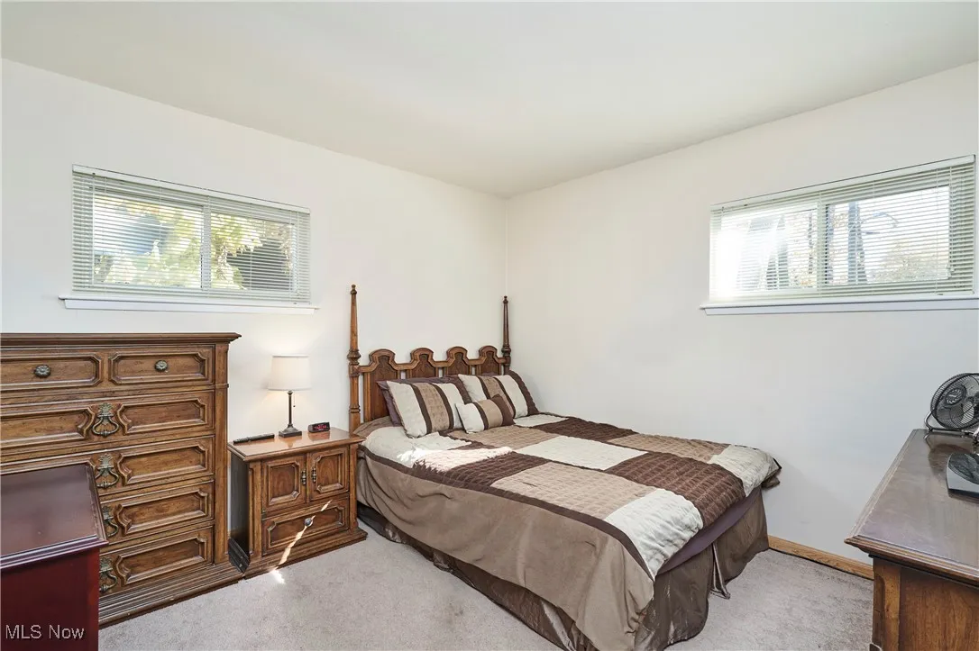 Bedroom featuring carpet and multiple windows