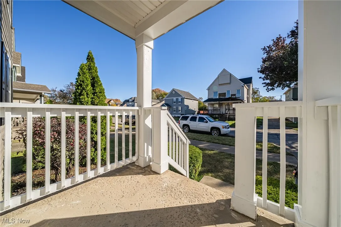 Porch featuring a residential view
