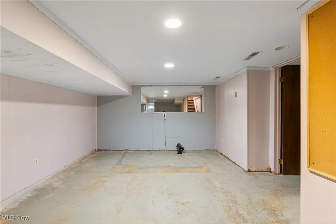 View of finished basement