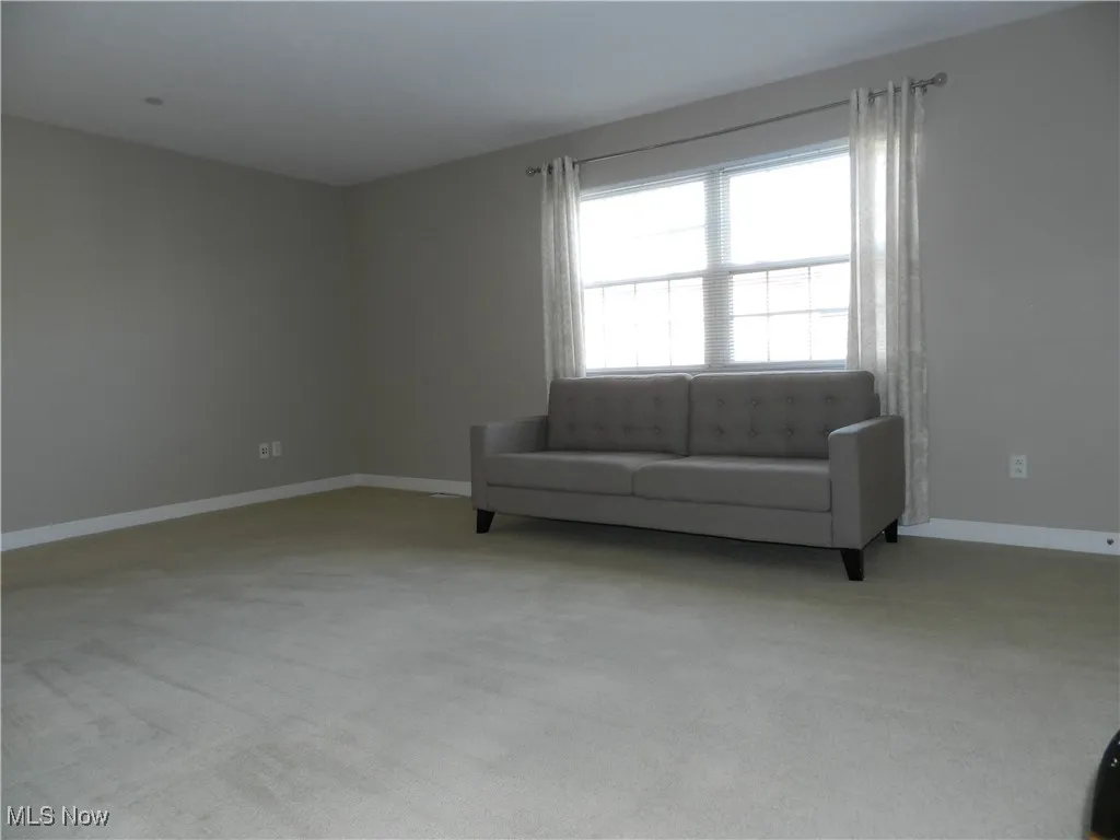 Sitting room with light carpet
