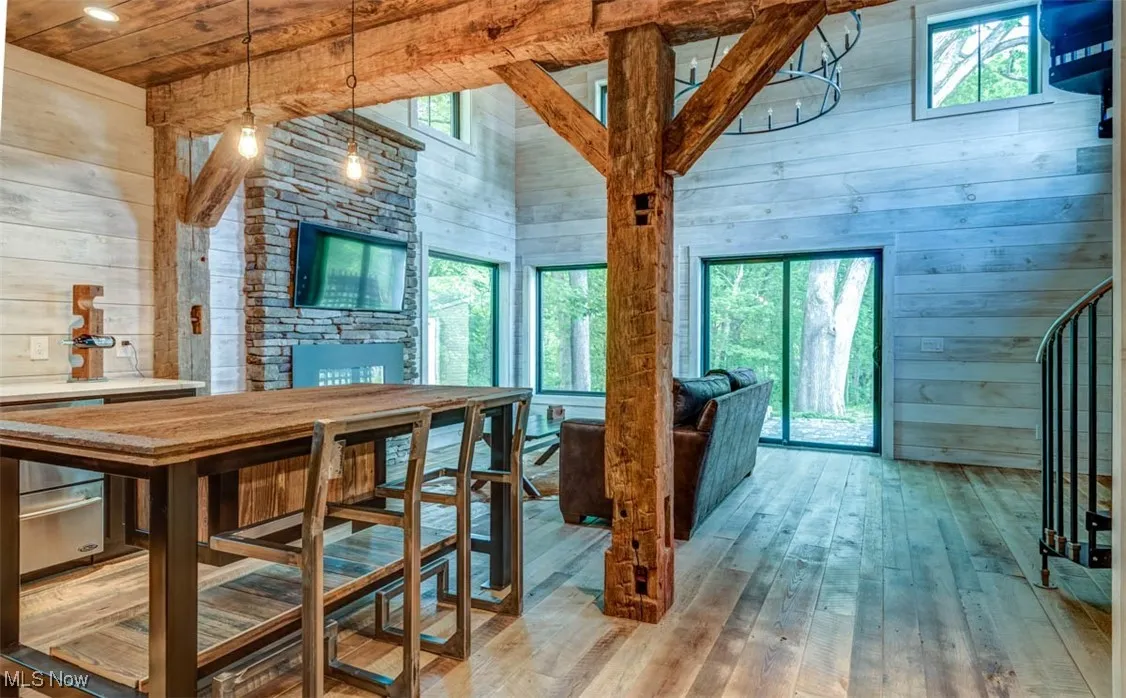 A cozy space with an abundance of natural light.