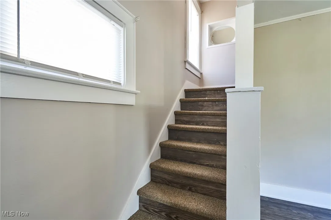 Stairway with healthy amount of natural light