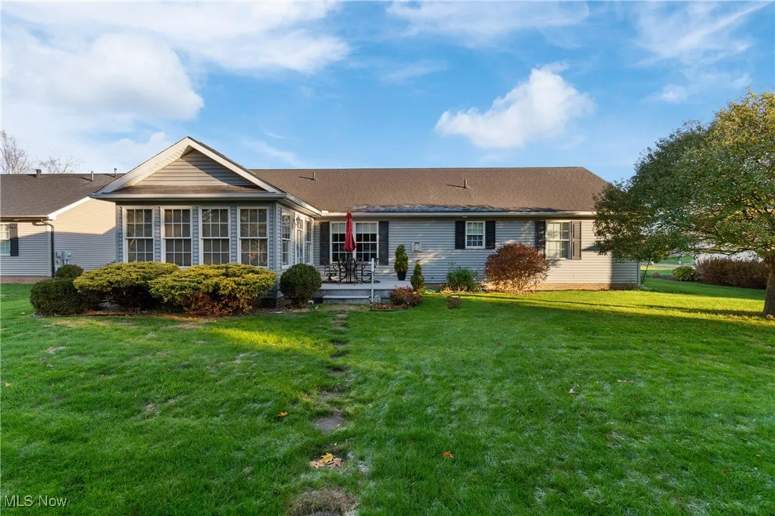 View of the composite decking and expansive yard