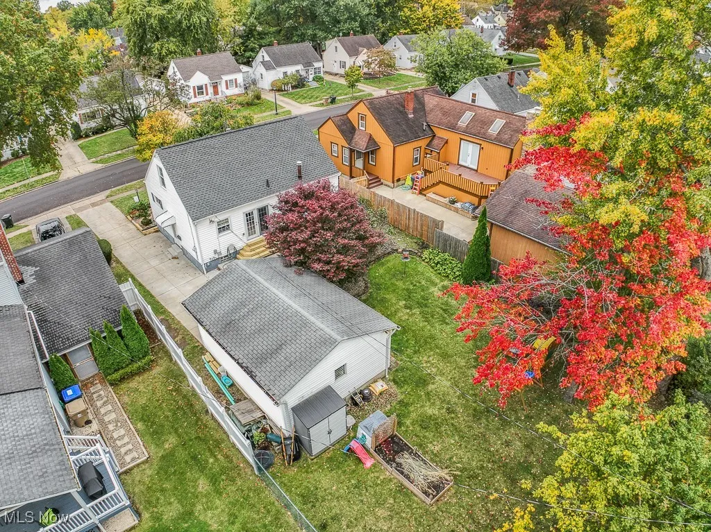 Aerial perspective of suburban area