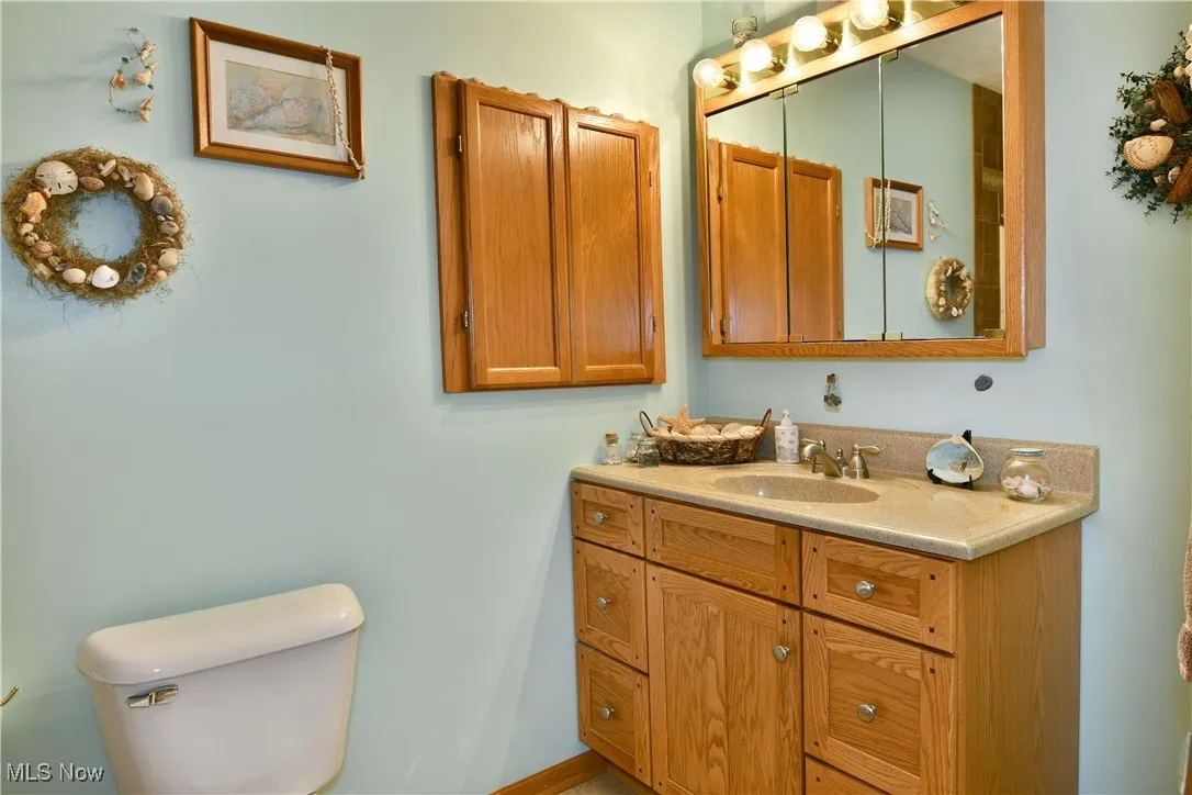 Bathroom with vanity and toilet