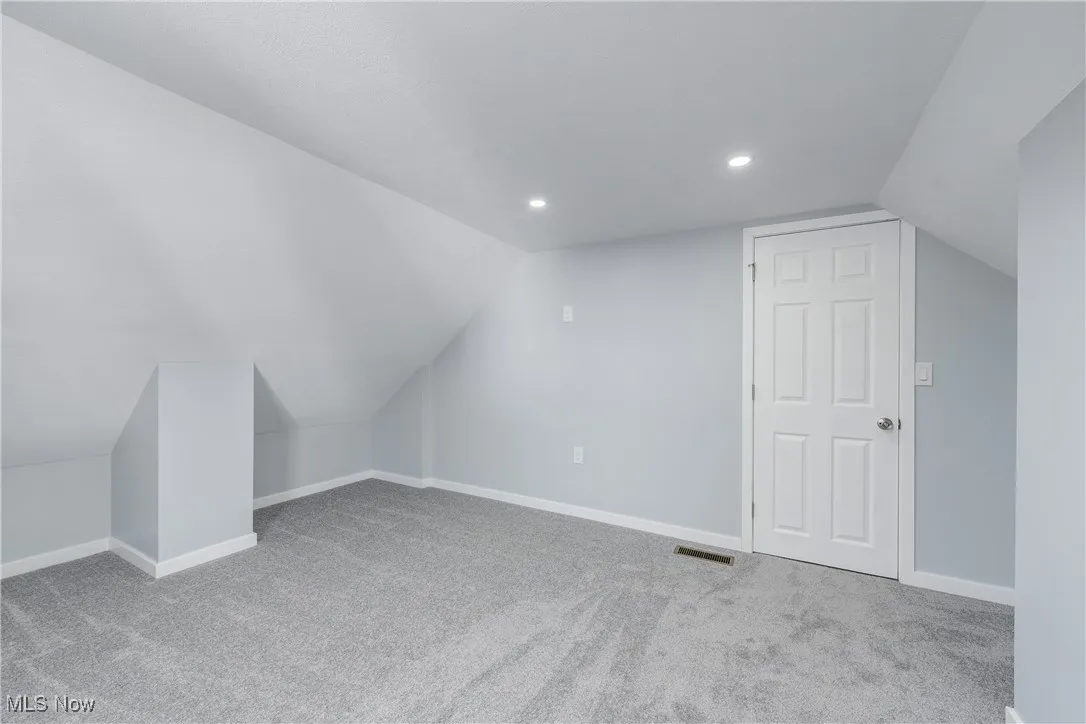 Additional living space featuring baseboards and carpet floors