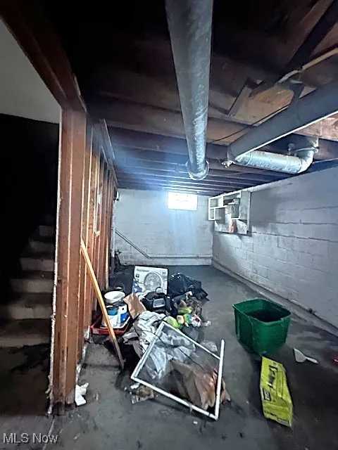 View of below grade area