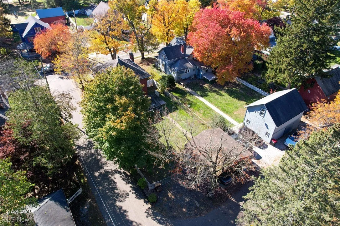 Aerial perspective of suburban area
