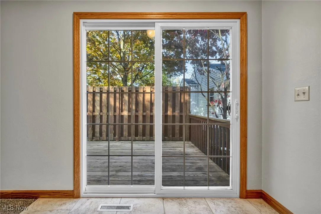 Sliding glass doors to back deck