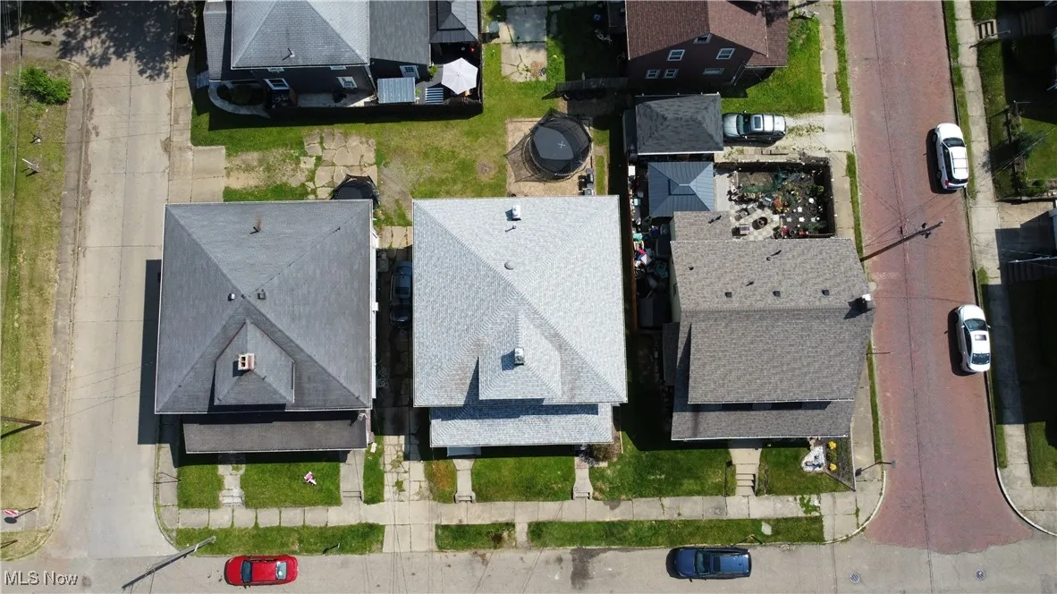 Aerial perspective of suburban area