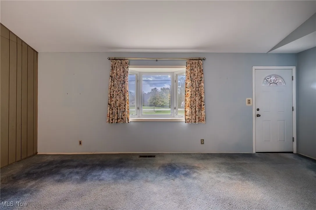 Foyer entrance with carpet