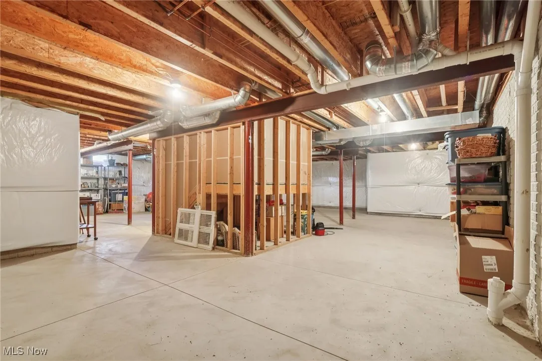 View of unfinished basement