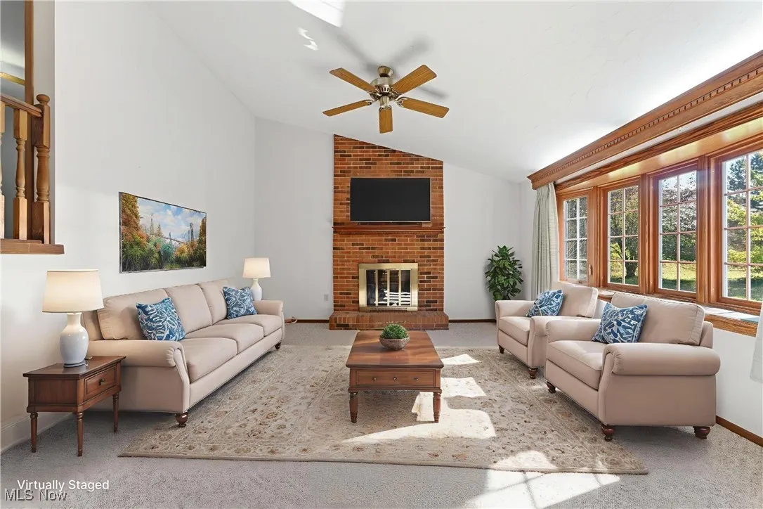 Virtually staged family room