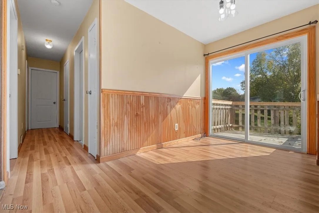 Sliding glass door step out to the back deck