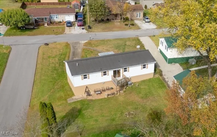 Aerial view of the corner lot