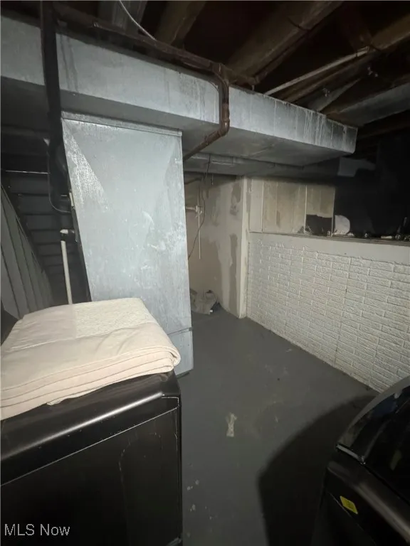 View of unfinished basement