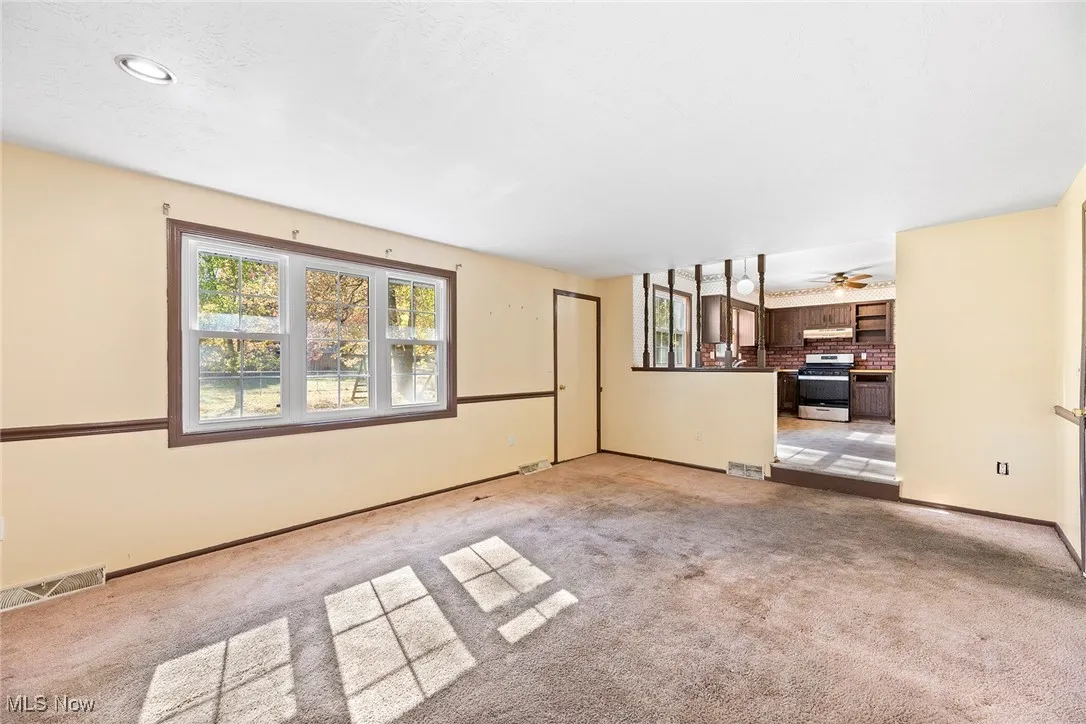 Spare room with light colored carpet