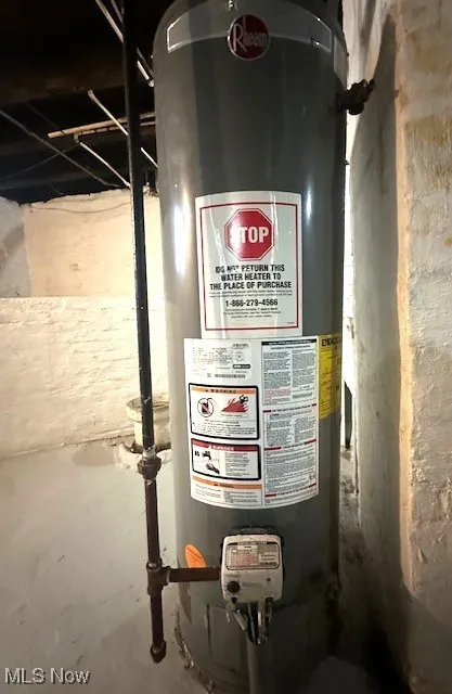 Utility room with water heater