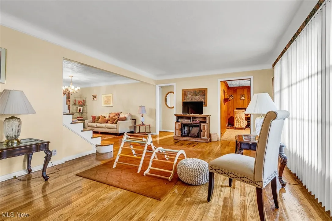 Living area featuring light wood-type flooring